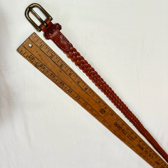 GAP Vachetta Braided Leather Brass Buckle Belt, NWT - L - Picture 6 of 10